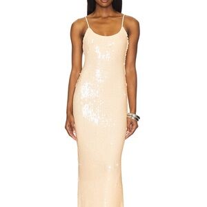 Lovers + Friends Neutral Sequin Dress